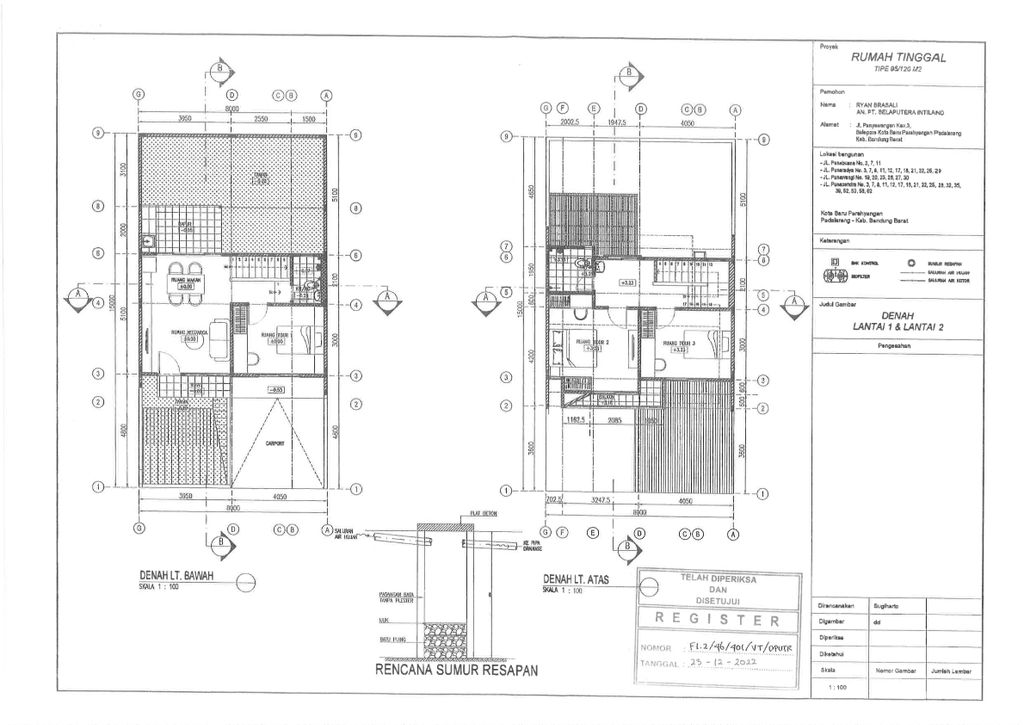 foto denah rumah tipe Punawangi 95/120 2.0 perumahan Tatar Punawangi KBP