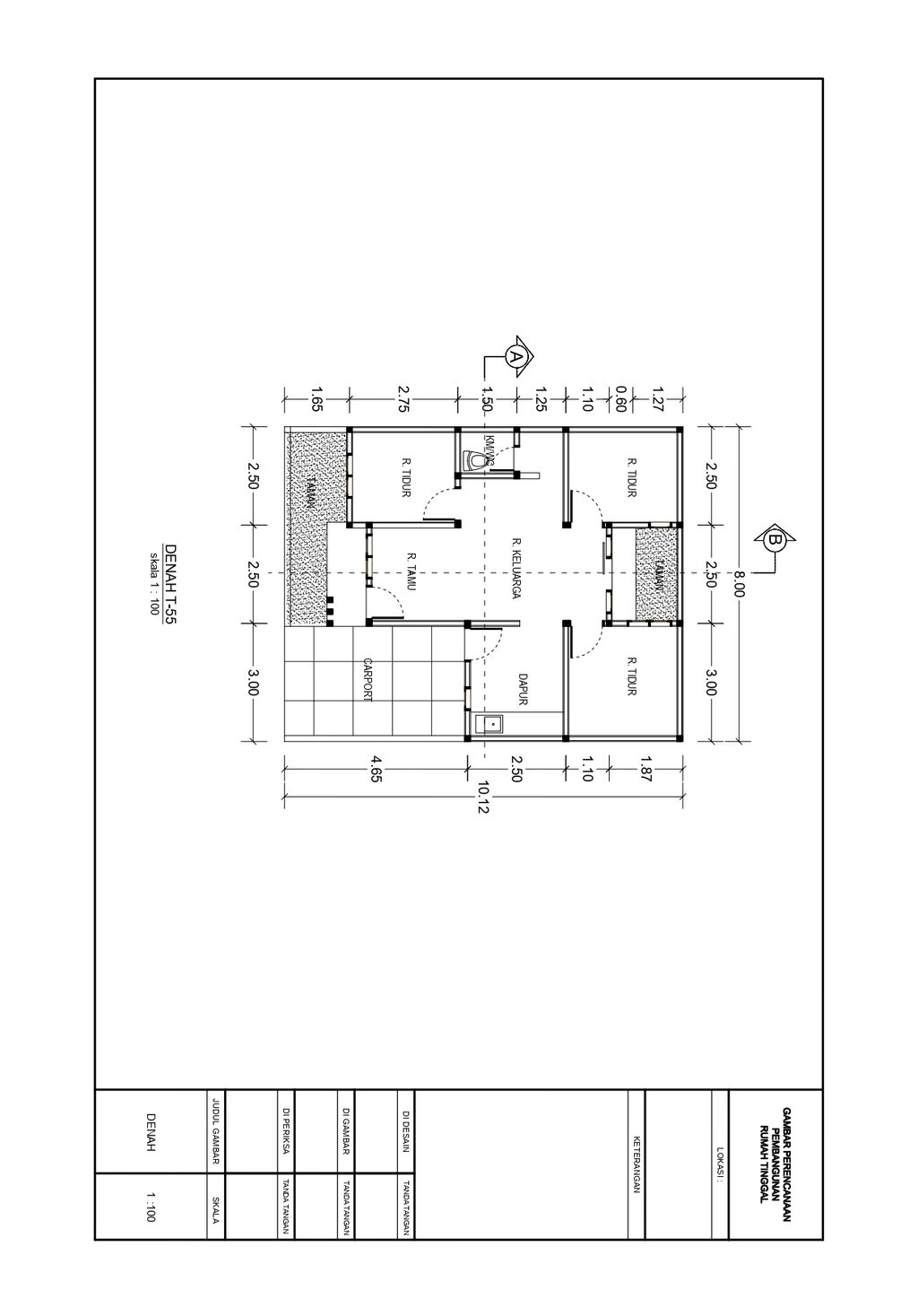 foto denah rumah tipe 55/80 perumahan ALTA GRANDIA RESIDENCE