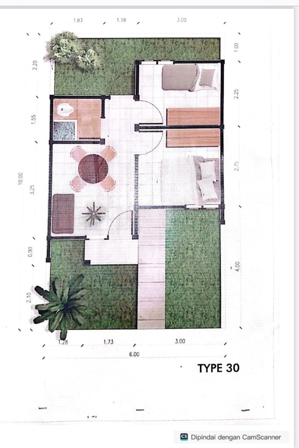 foto denah rumah tipe 30/127 perumahan Gardenia 2 cileungsi