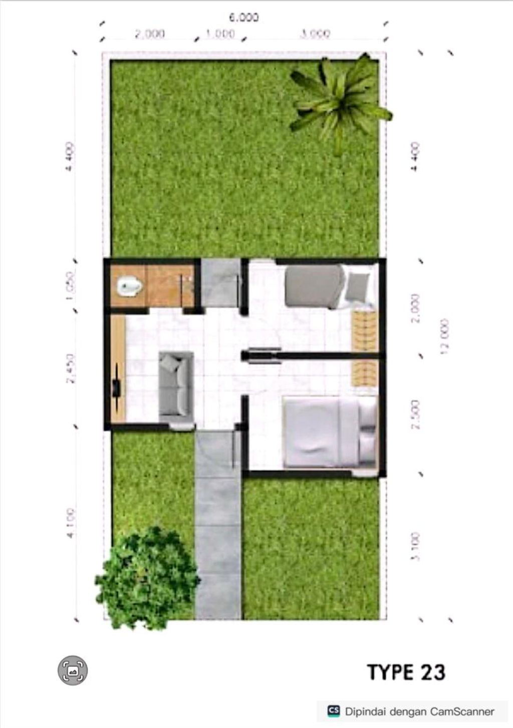 foto denah rumah tipe 23/93 perumahan Gardenia 2 cileungsi