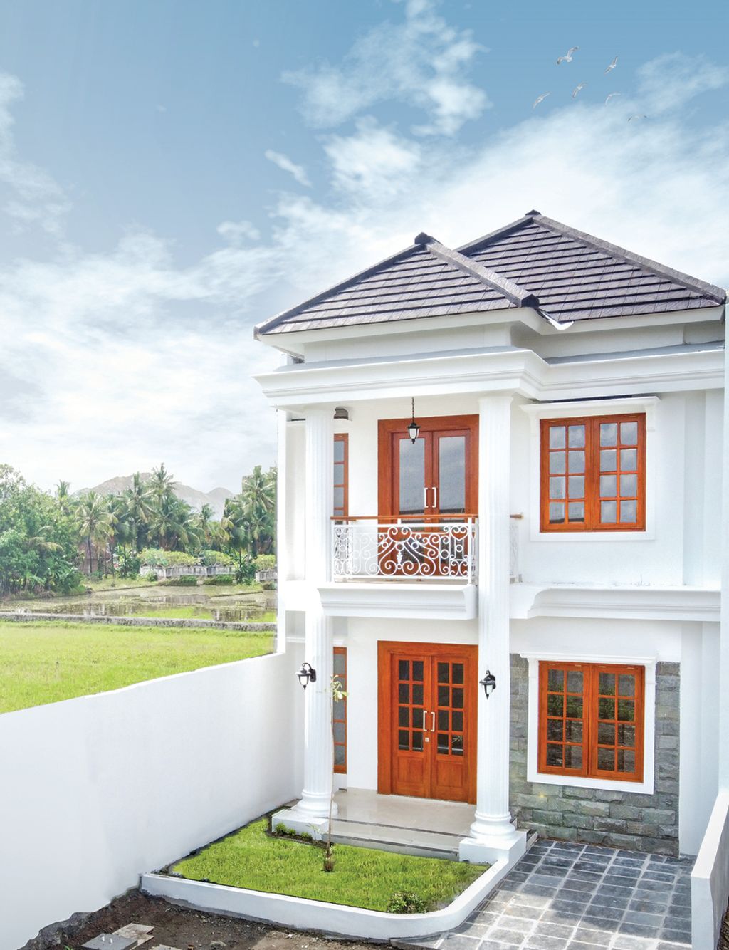 foto tampak rumah tipe Adiluhung perumahan Kawa Village