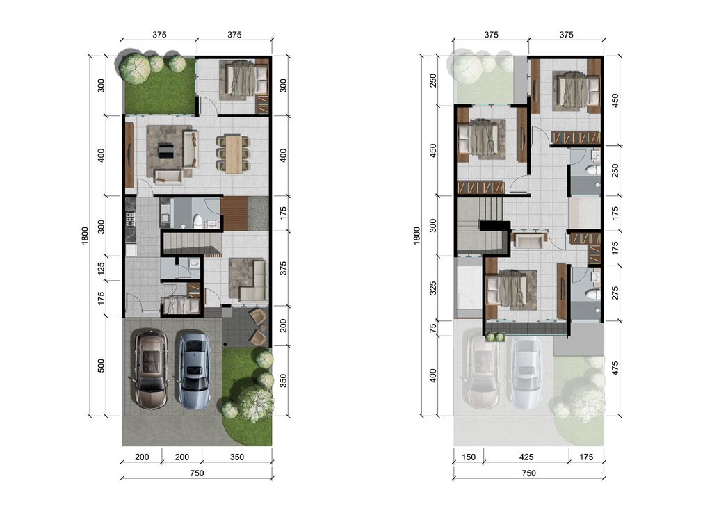 foto denah rumah tipe Jadine (Show Unit) perumahan ROYAL RESIDENCE