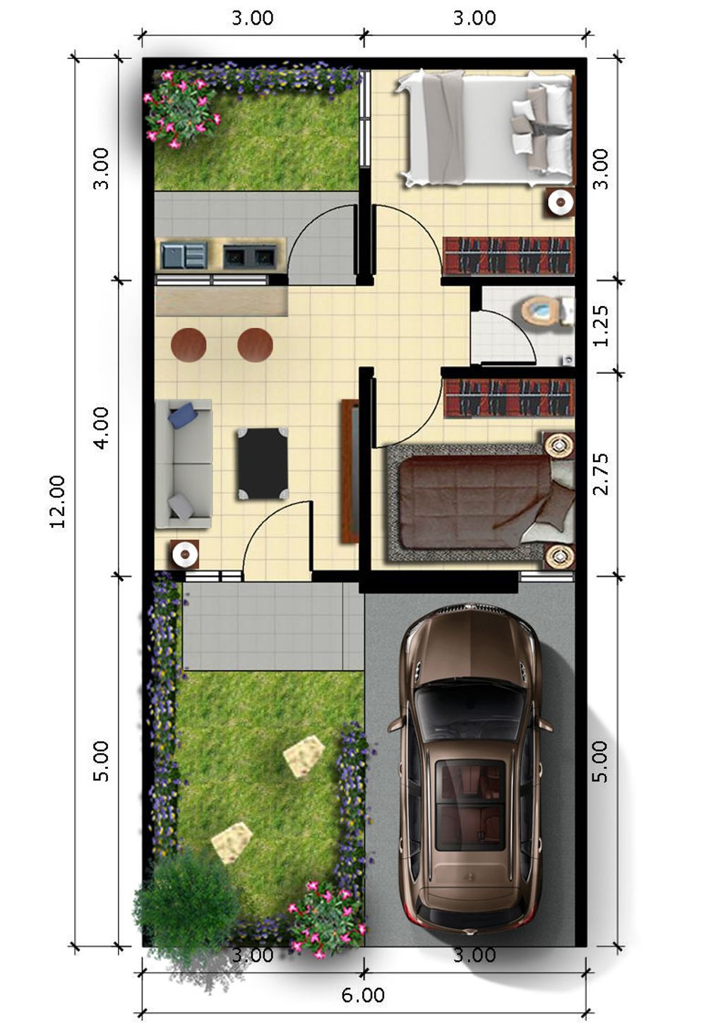 foto denah rumah tipe 36 perumahan Hasanah Park (hasanah view tahap 2)