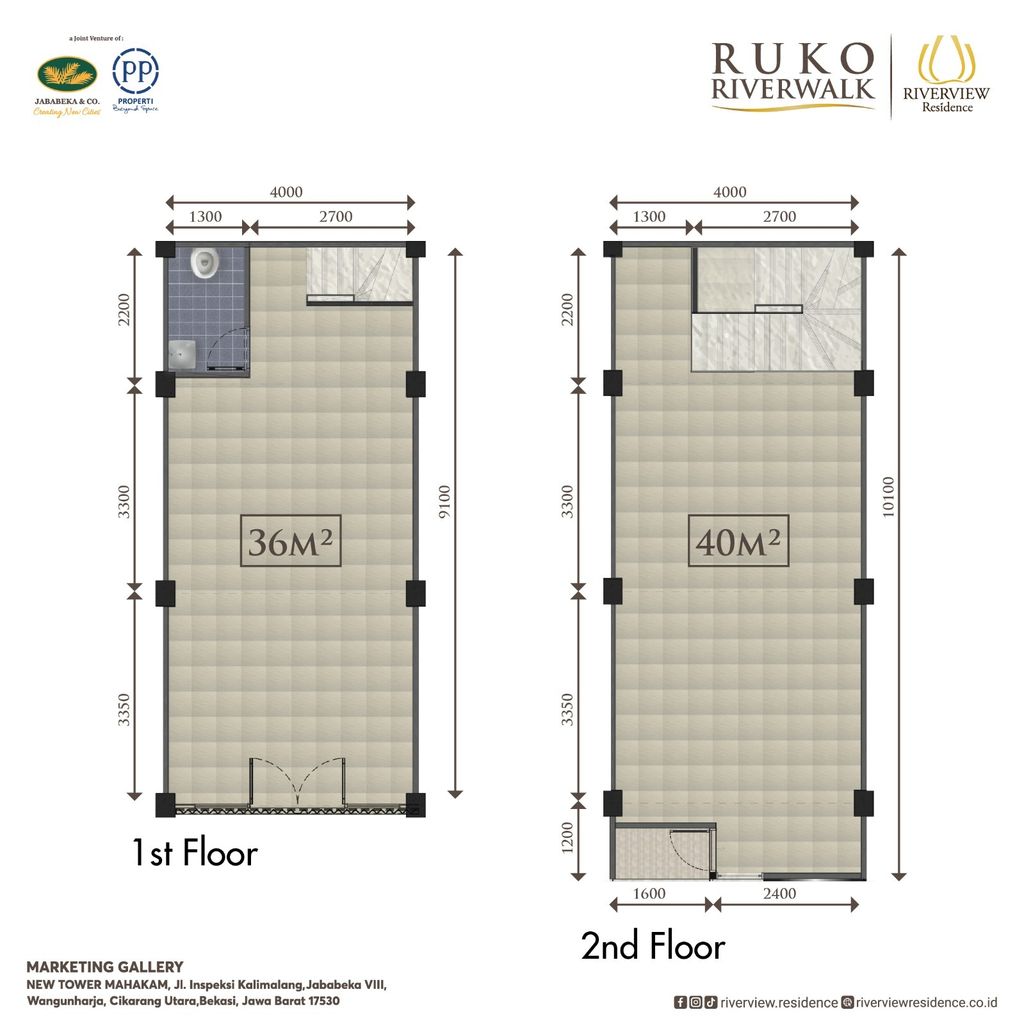 foto denah rumah tipe City View perumahan Riverview Residence Ruko Mahakam