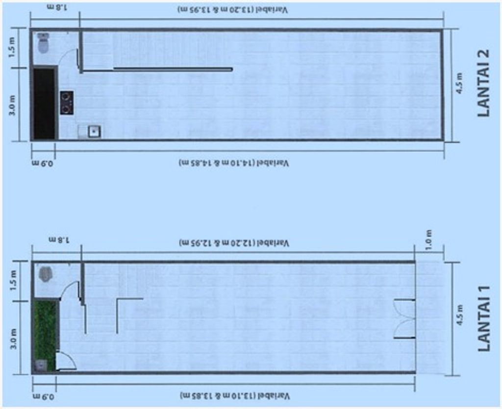 foto denah rumah tipe B 2 Lantai perumahan Berlian Commercial Estate