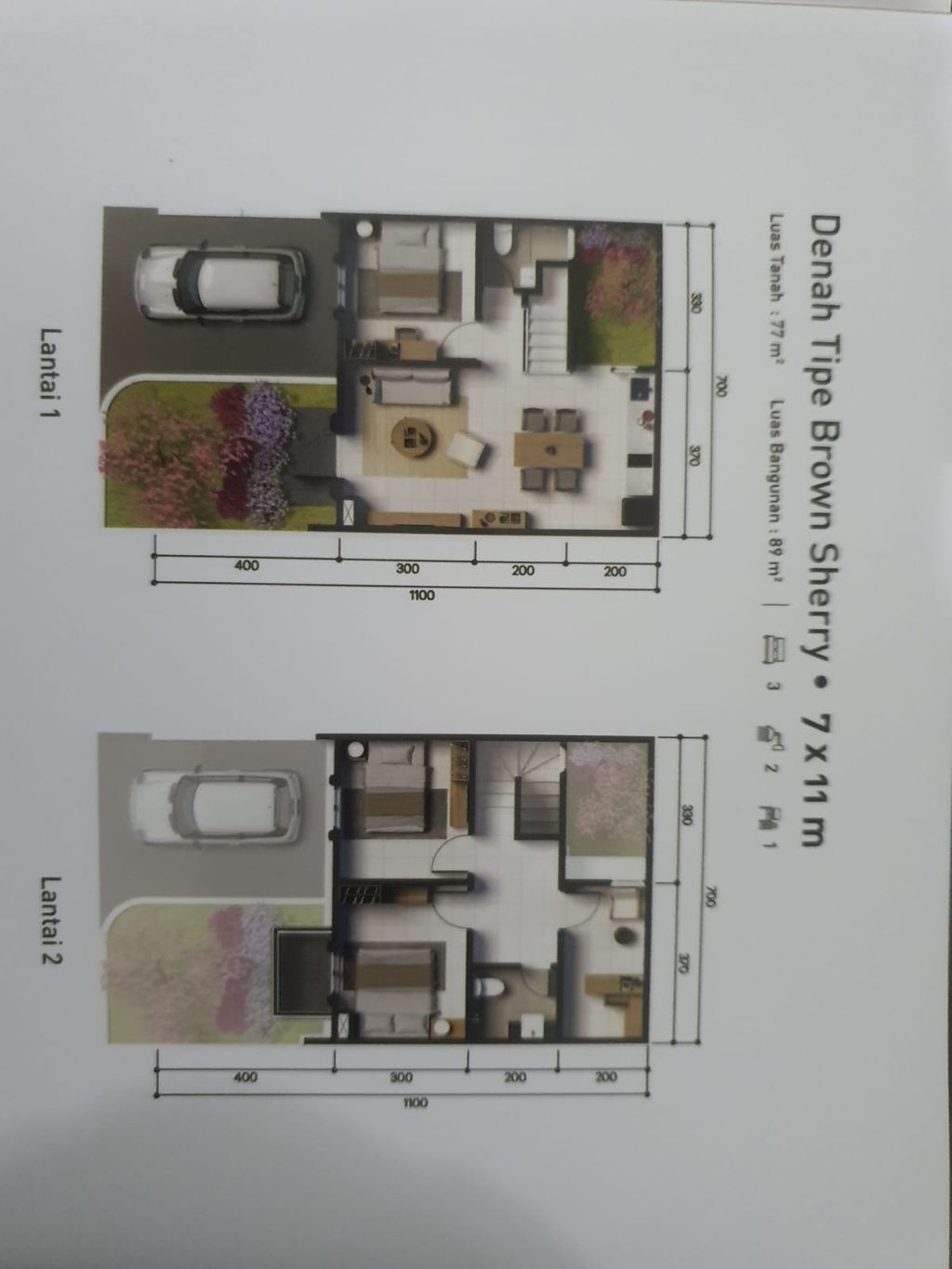 foto denah rumah tipe BS perumahan SUMMARECON MUTIARA MAKASSAR CLUSTER TOPAZ