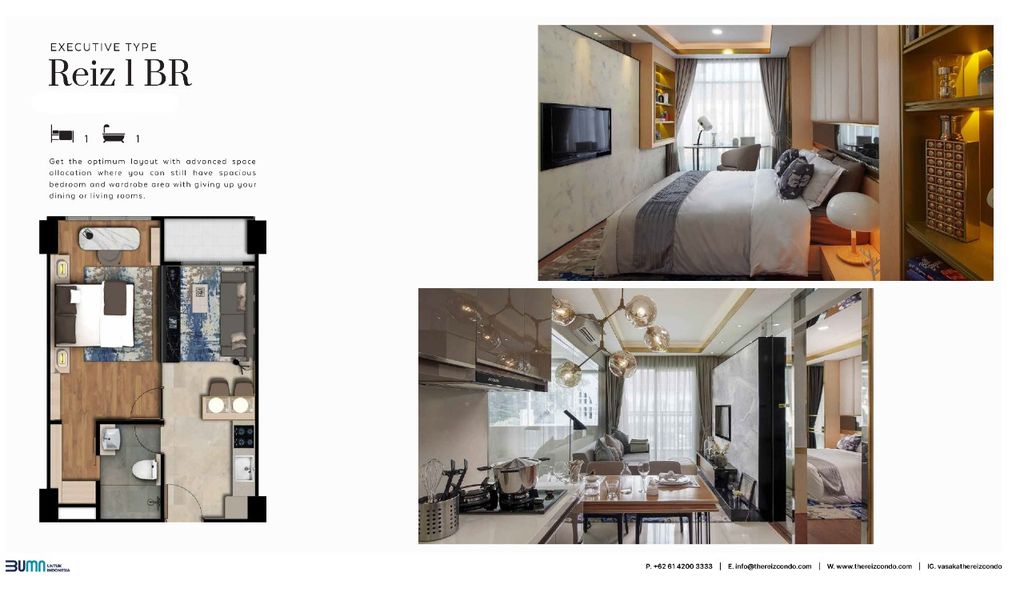 foto tampak rumah tipe Reiz 1BR perumahan Apartemen The Reiz Condo Medan