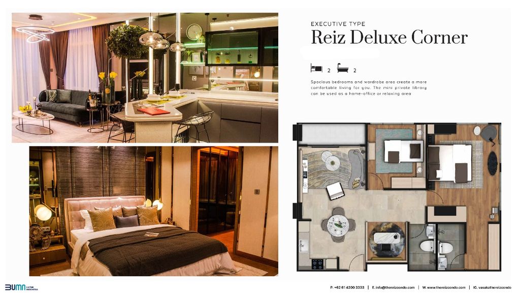 foto tampak rumah tipe Reiz Deluxe Corner perumahan Apartemen The Reiz Condo Medan
