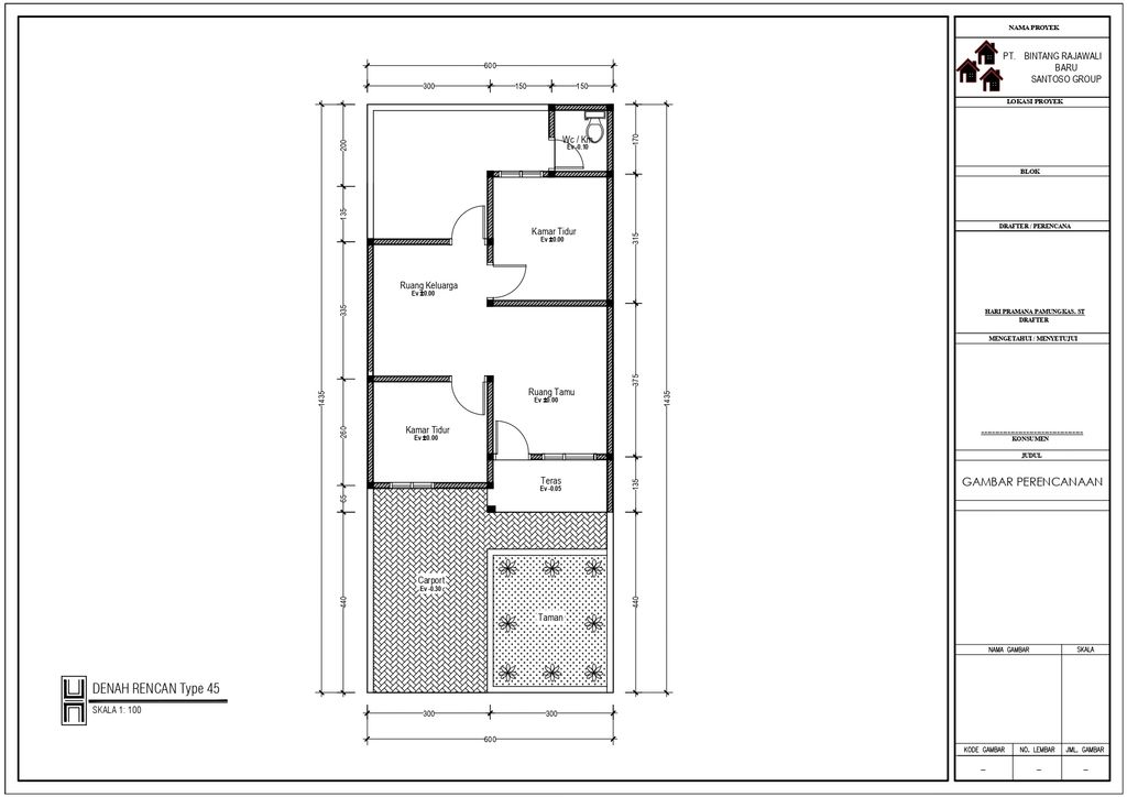 foto denah rumah tipe 45 perumahan PERUMAHAN DIAMOND RESIDENCE
