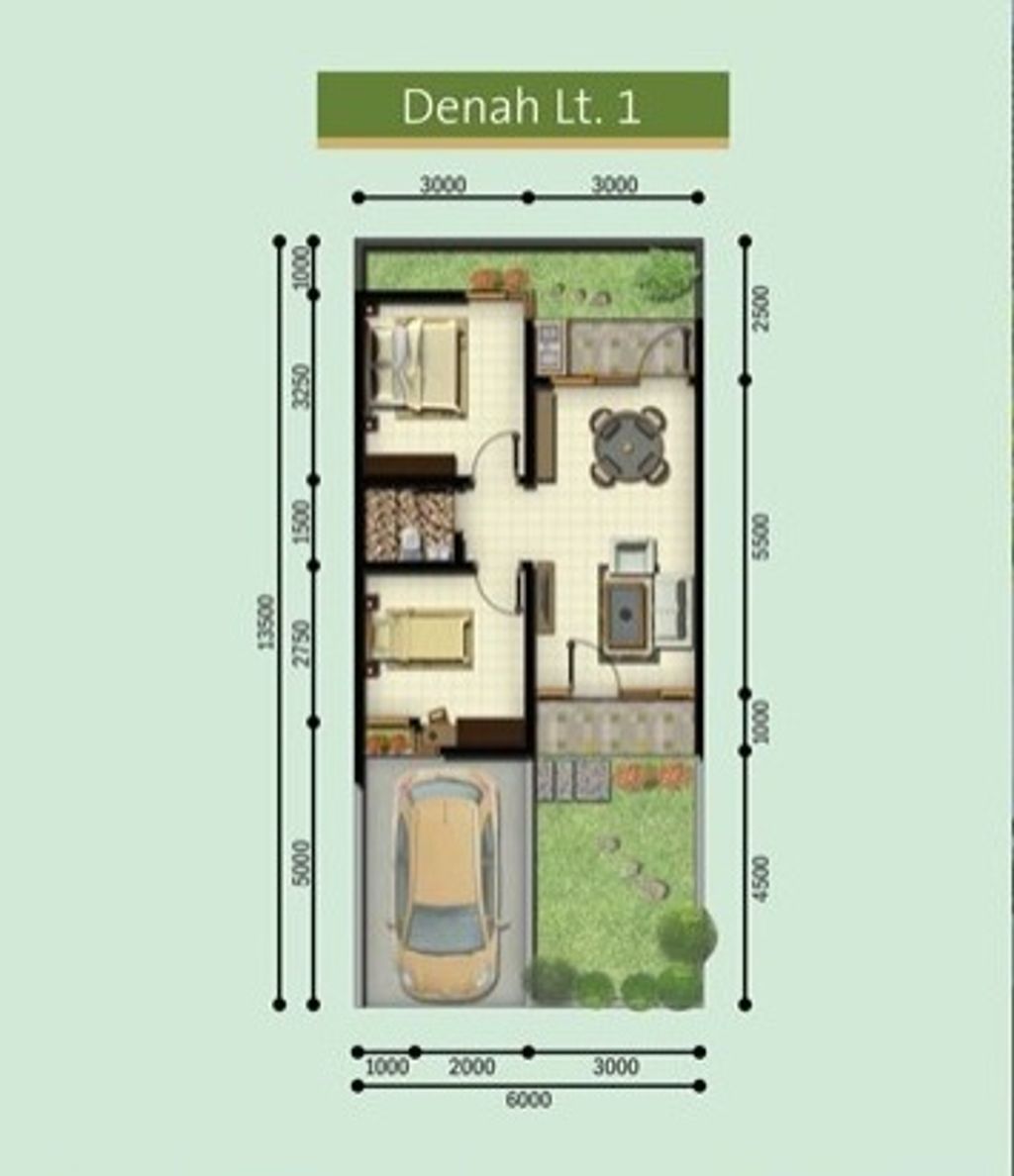foto denah rumah tipe NA5-0001 perumahan SERPONG NATURA CITY