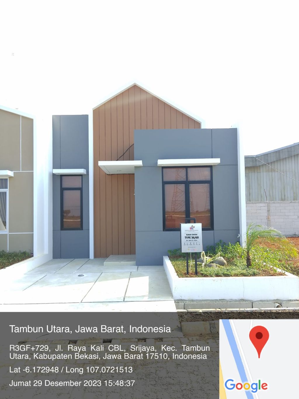foto tampak rumah tipe Striata perumahan Amora Bangun Setia