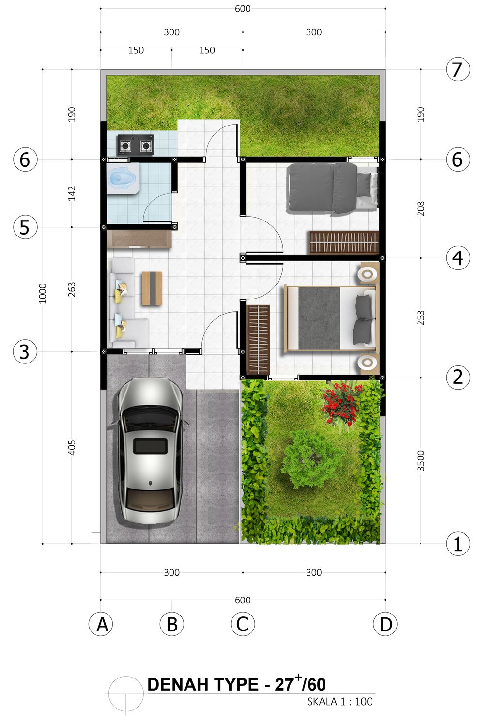 foto denah rumah tipe C TAHAP 2 perumahan MUTIARA CITRA RESIDENCE 2 TAHAP 2