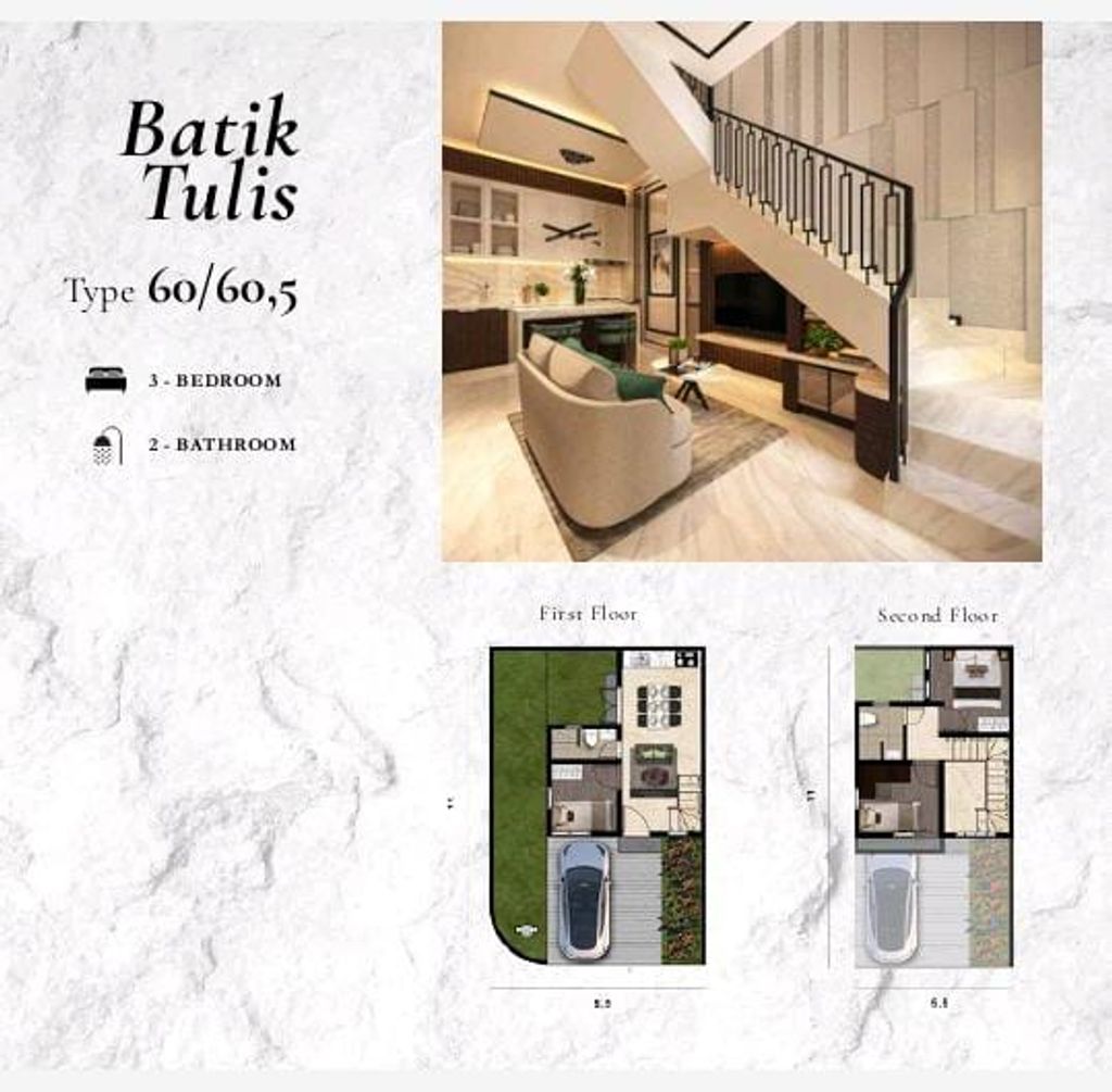 foto denah rumah tipe TULIS perumahan BATIK SIGNATURE