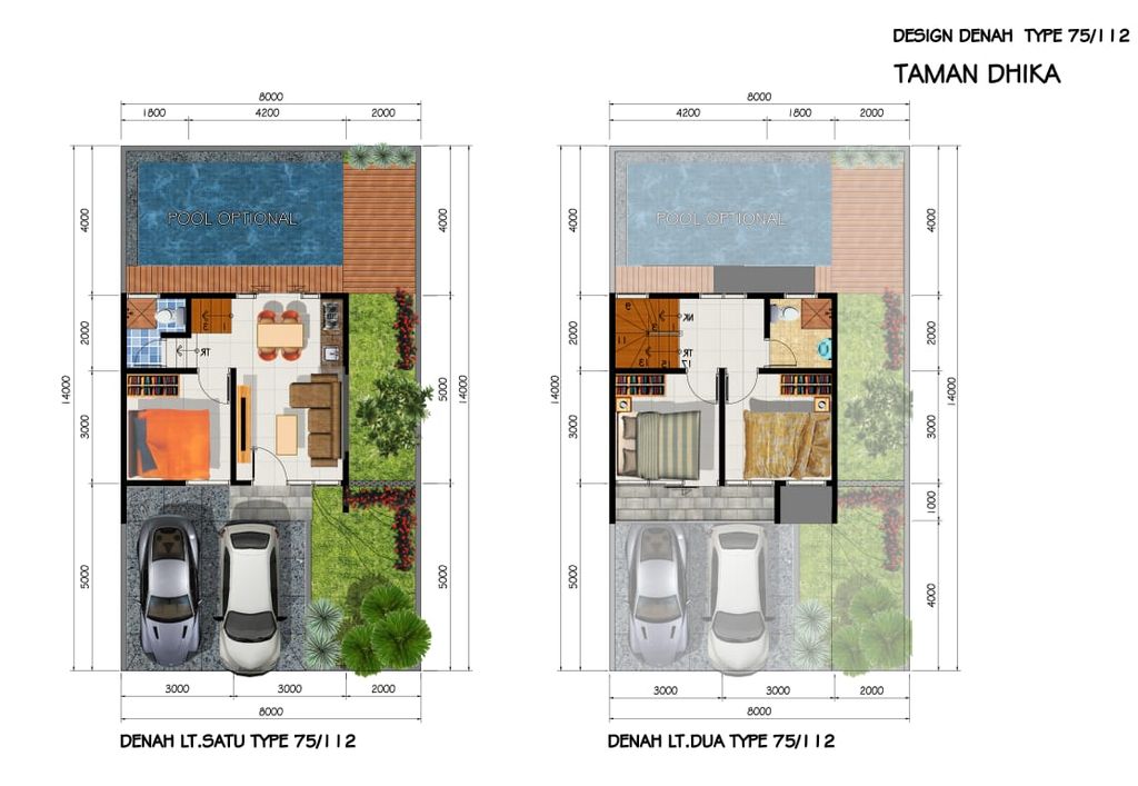 foto denah rumah tipe B5-3 perumahan PESONA TAMAN DHIKA