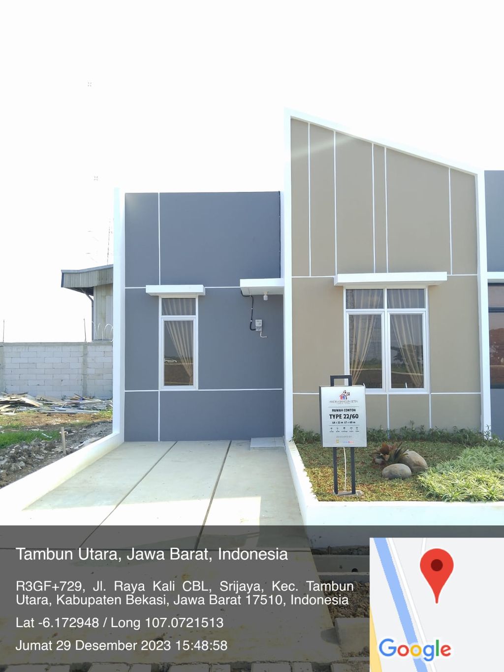 foto tampak rumah tipe Subsidi perumahan Amora Bangun Setia