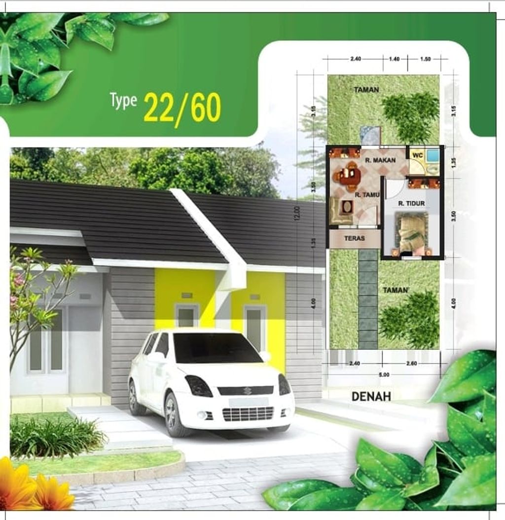 foto tampak rumah tipe 22i-2024 perumahan PESONA BUKIT BINTANG