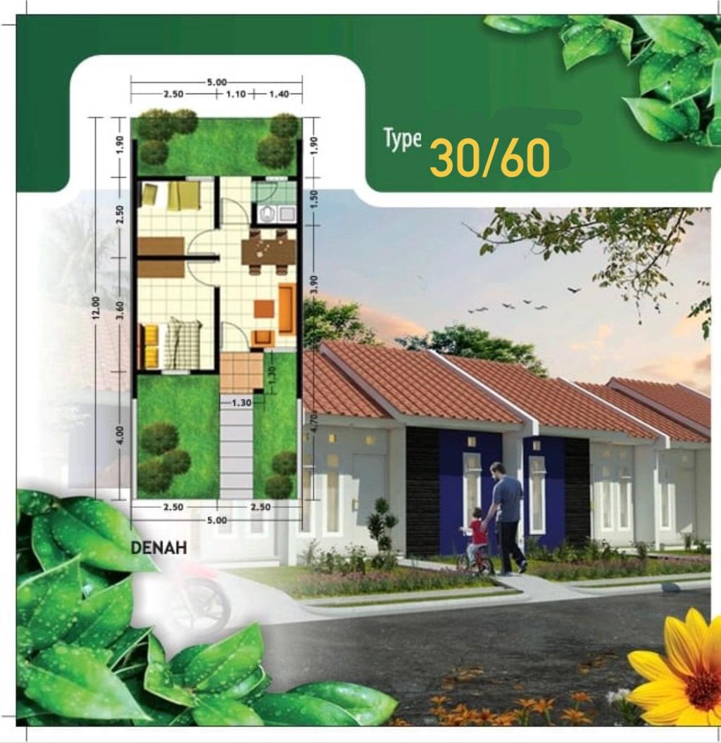 foto tampak rumah tipe 30s-2024 perumahan PESONA BUKIT BINTANG