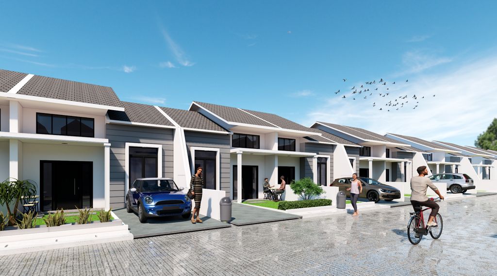 foto tampak rumah tipe PREMIER 45 perumahan GRAND MUTIARA REGENCY