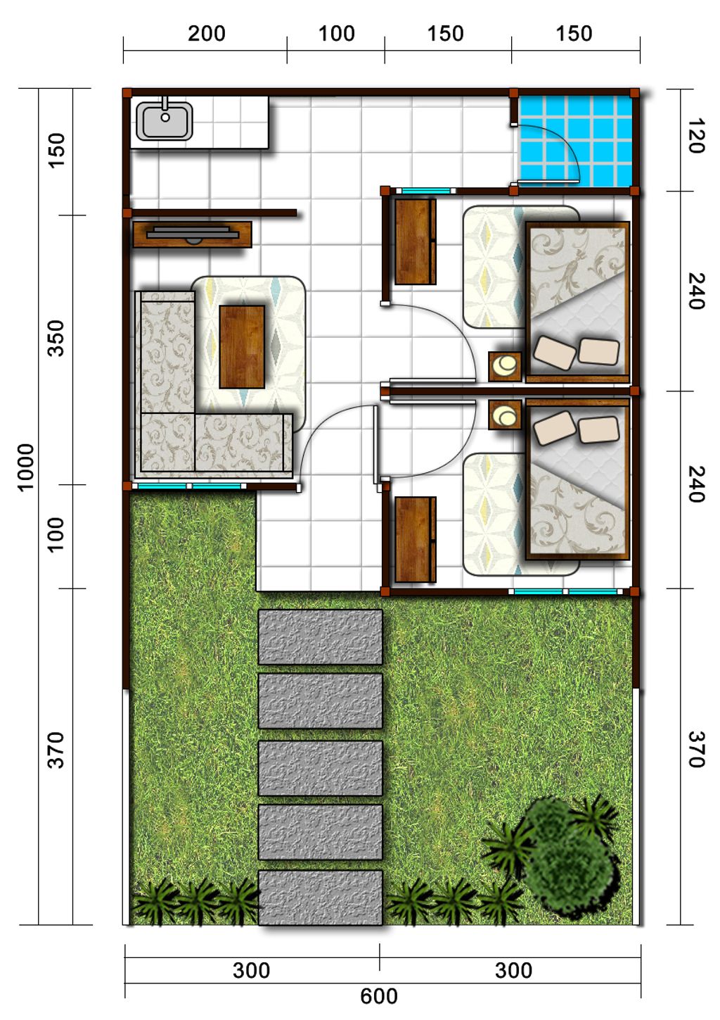 foto denah rumah tipe HORTENSIA (2024) perumahan Perumahan Lembah Permata Tahap 2