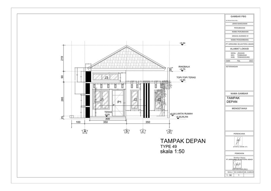 foto tampak rumah tipe 49 perumahan PERUMAHAN KORPRI BENDAN