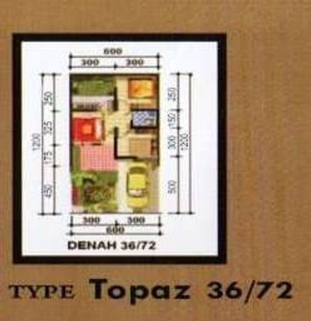 foto denah rumah tipe Topaz 36/72 (581) perumahan Permata Icon