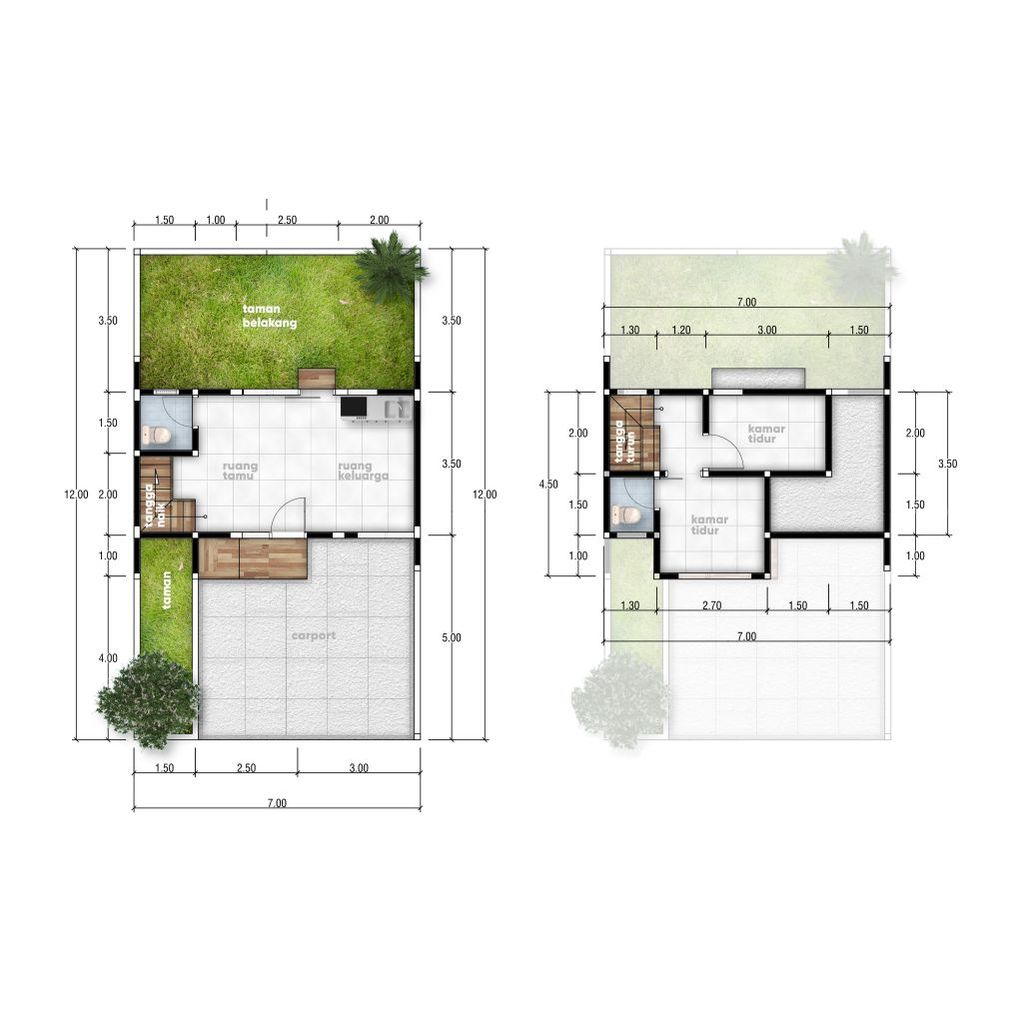 foto denah rumah tipe 55 perumahan GREEN TASNEEM