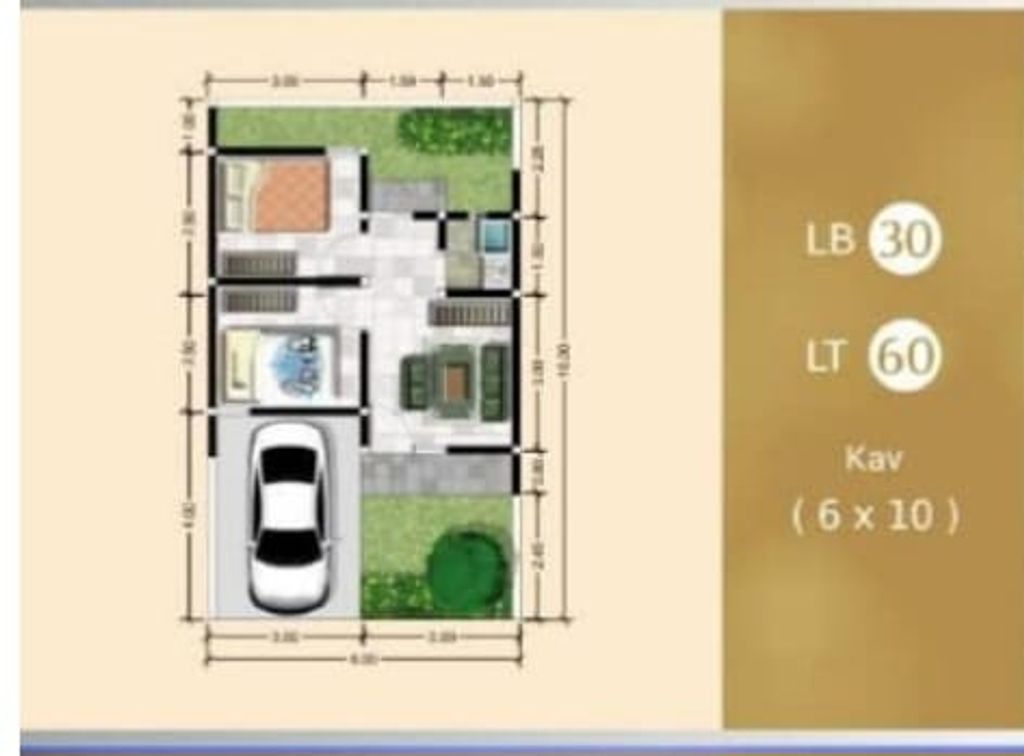 foto denah rumah tipe 30 ( 2024 ) perumahan GRAND KENCANA 2