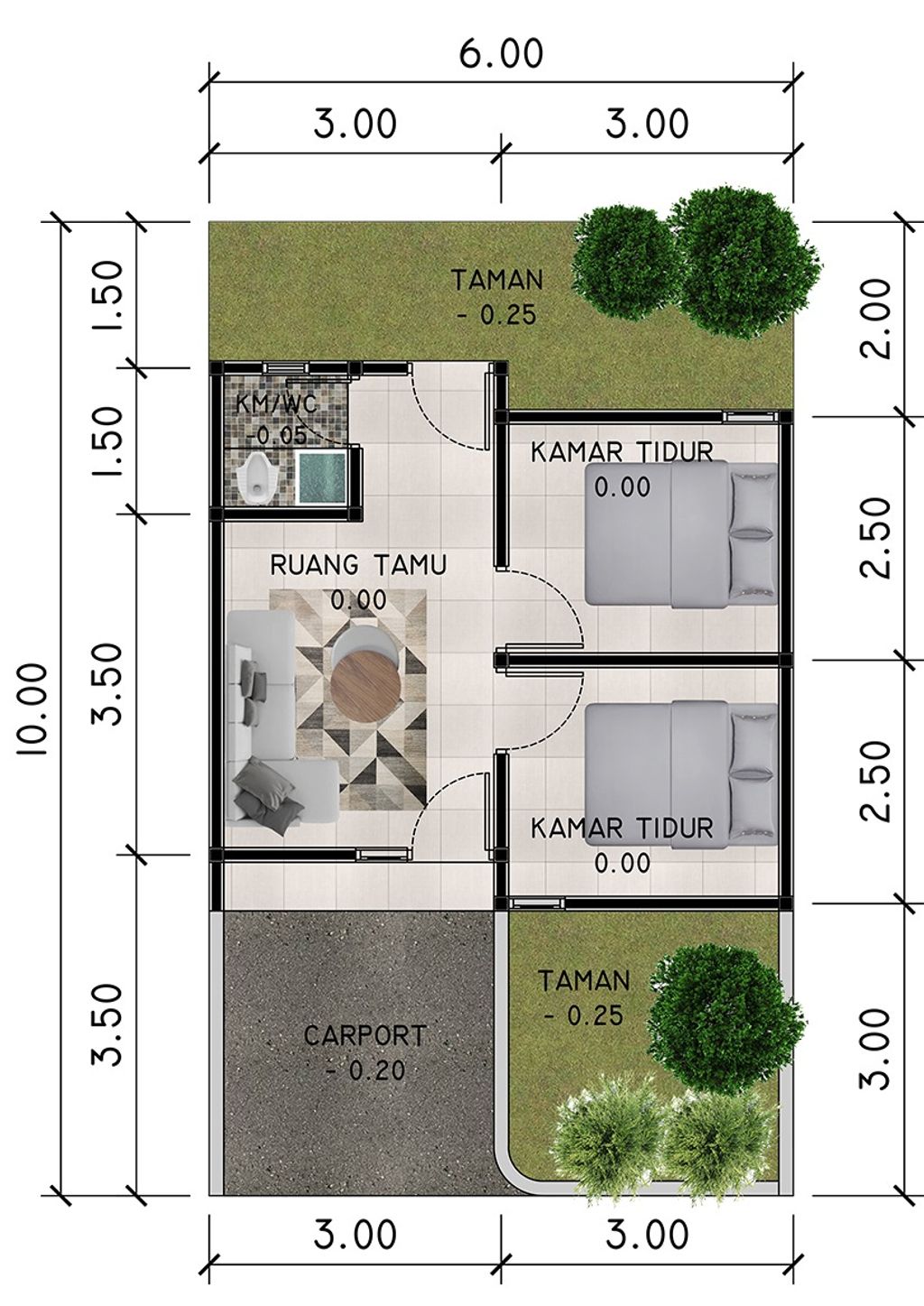 foto denah rumah tipe Subsidi perumahan DIAMOND RESIDENCE