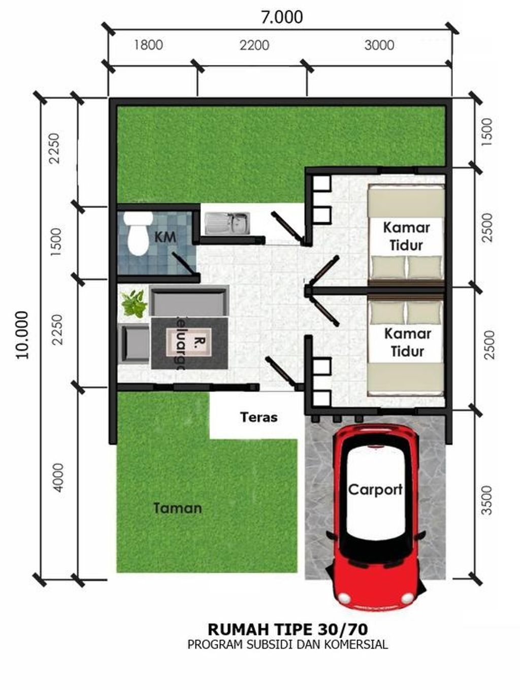 foto denah rumah tipe Premium 30/72 perumahan Fiffa Square
