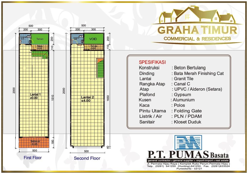 foto denah rumah tipe 100 perumahan Graha Timur Ruko