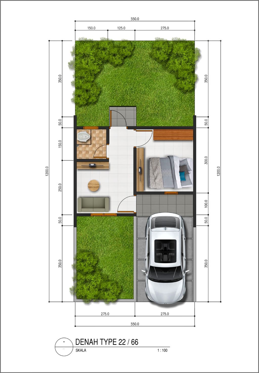 foto denah rumah tipe ASTER 2024 perumahan BUKIT CILEGON ASRI