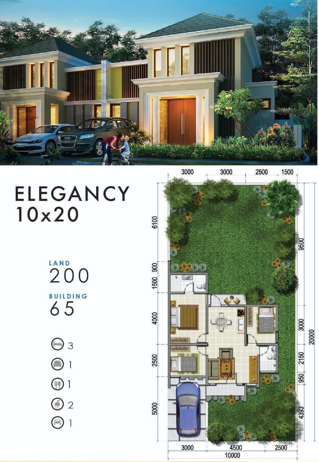 foto denah rumah tipe ELEGANCY IRR perumahan PERUMAHAN CITRAMITRA CITY BANJARBARU EXELSIOR