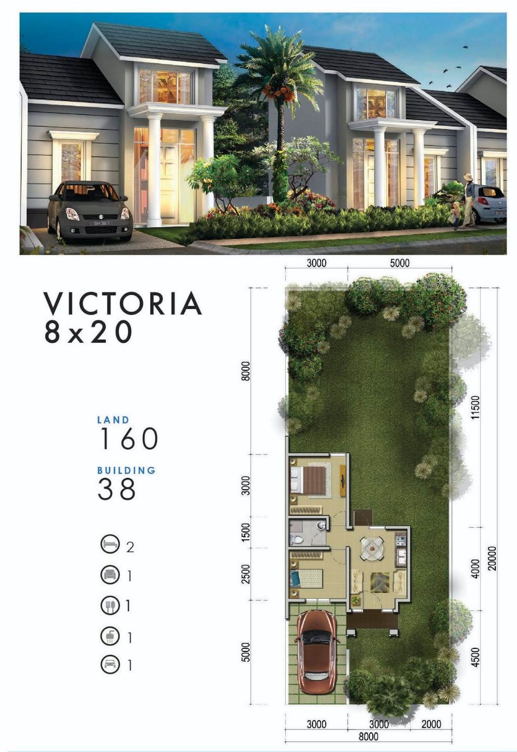 foto denah rumah tipe VICTORIA IRR perumahan PERUMAHAN CITRAMITRA CITY BANJARBARU EXELSIOR