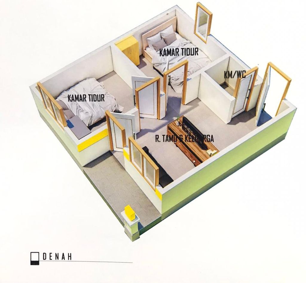 foto denah rumah tipe 36 Subsidi 2024 perumahan PAMA TIRTA JAYA 4