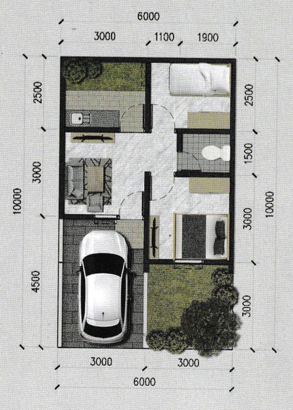 foto denah rumah tipe 30/60 perumahan Cendana Daru Residence