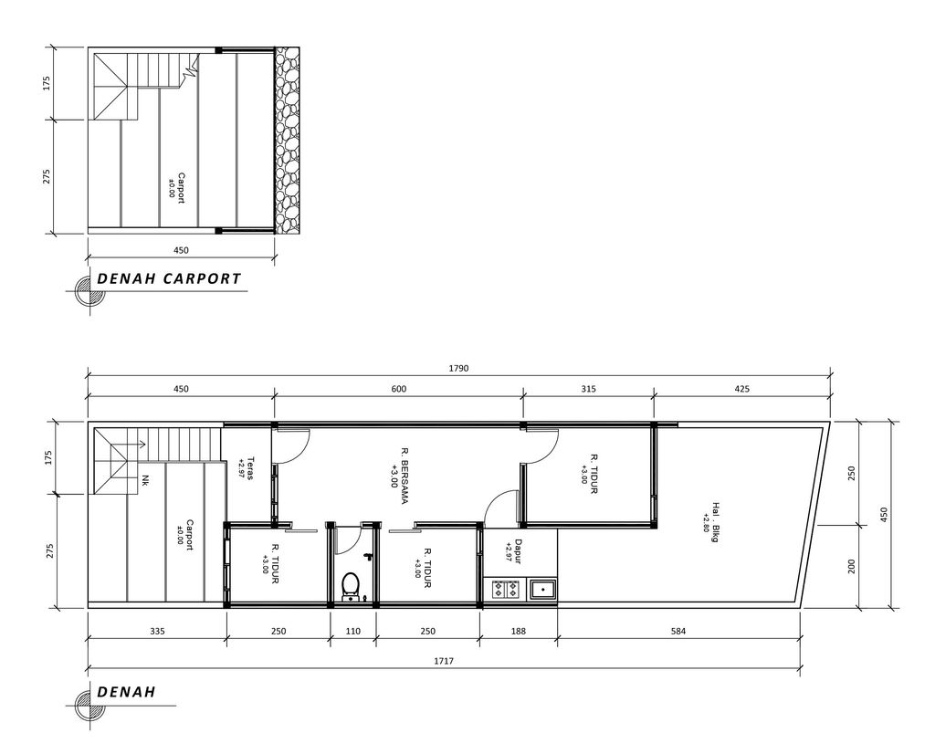 foto denah rumah tipe 38 Landed (456) perumahan G-Land Katapang Residence 1