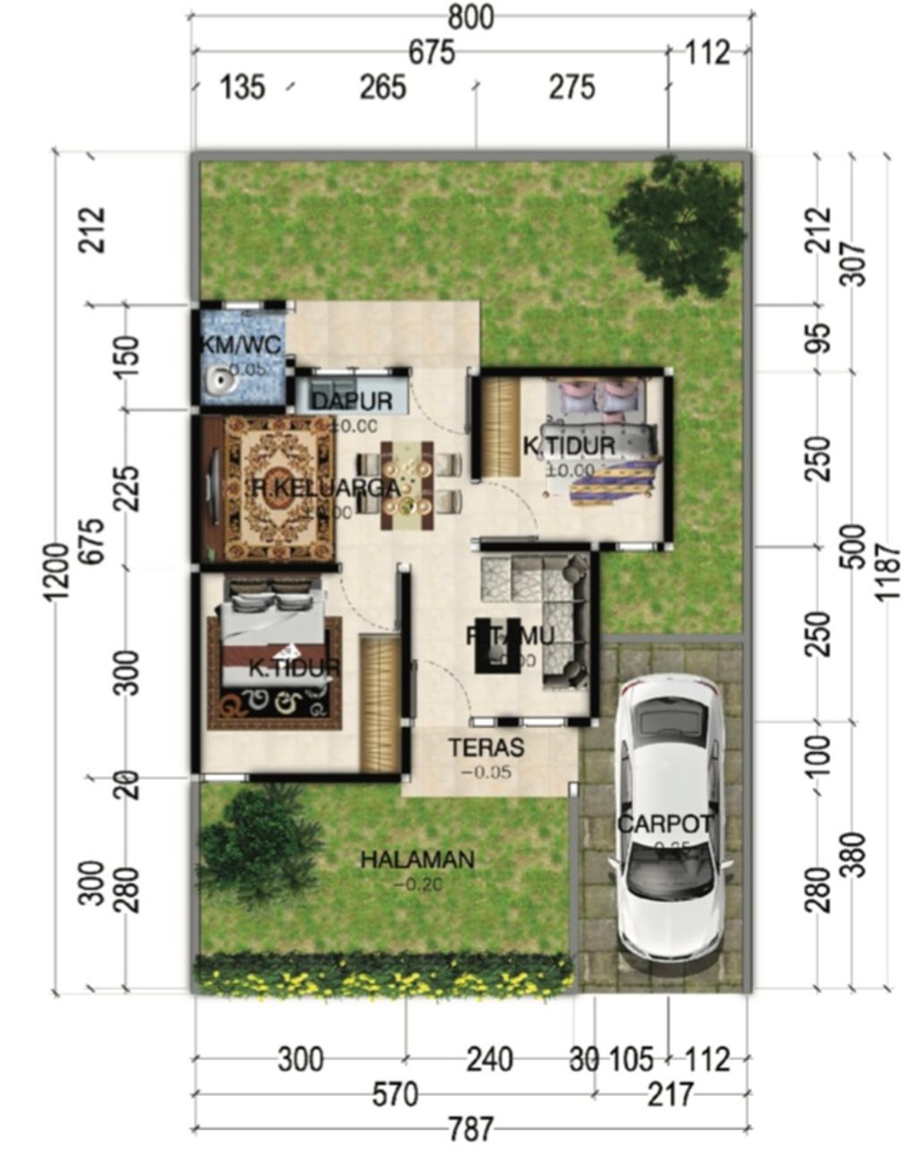 foto denah rumah tipe 36/96 (PMK 2023) perumahan MERANTI AHSAN RESIDENCE