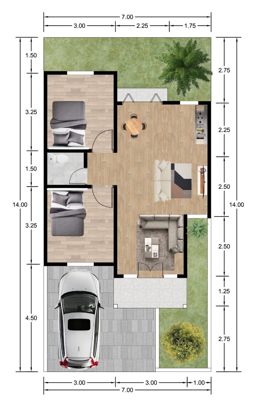 foto denah rumah tipe MADANI 54 perumahan SAPPHIRE MADANI 2