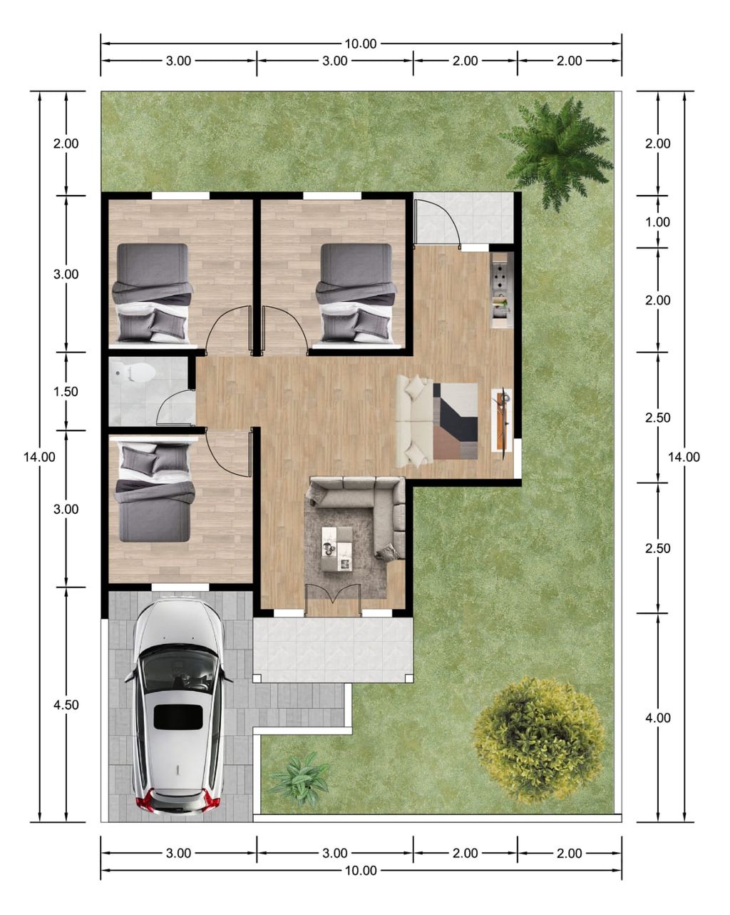 foto denah rumah tipe MADANI 2 60 perumahan SAPPHIRE MADANI 2