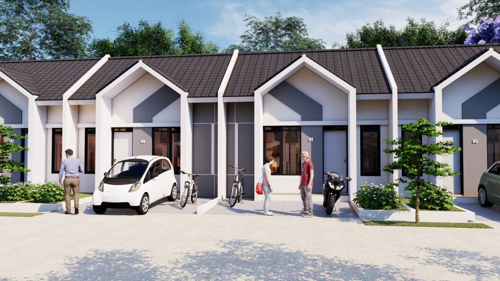 foto tampak rumah tipe 30/60 (Blok B) perumahan Taman Kertamukti Residence Cluster Arjuna