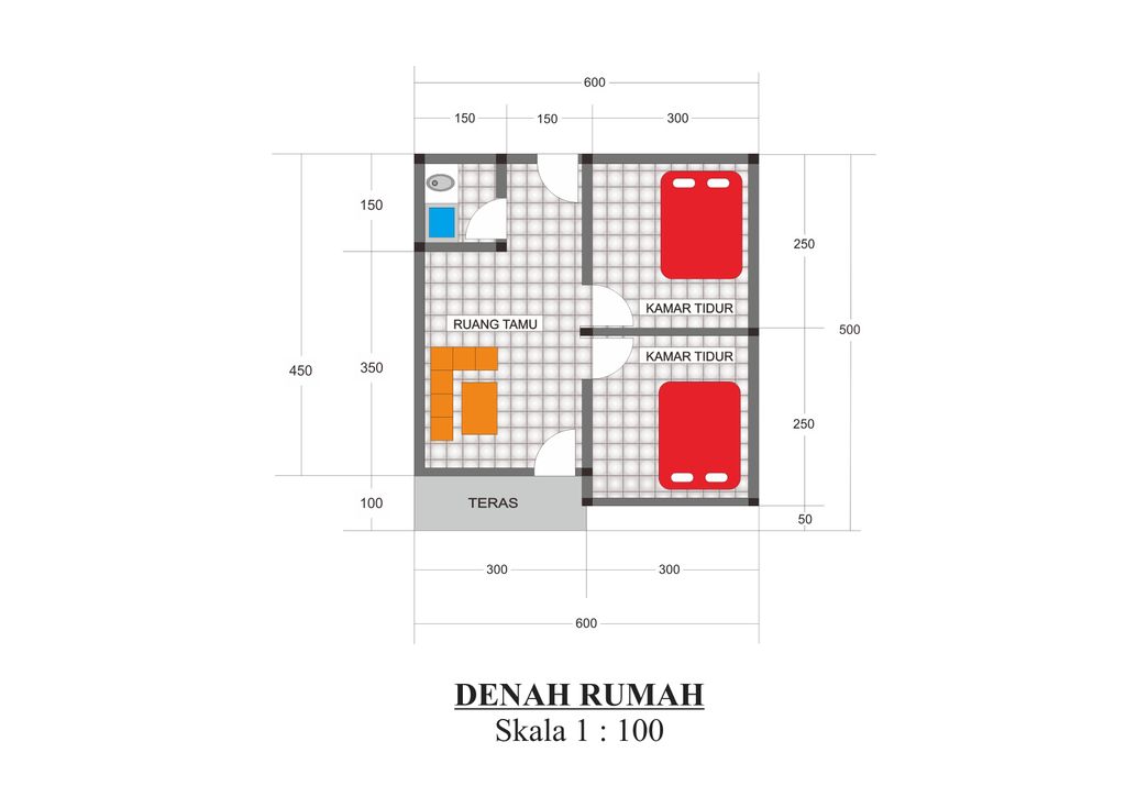 foto denah rumah tipe 30/60 perumahan PERUM SARASWATI BARU 2
