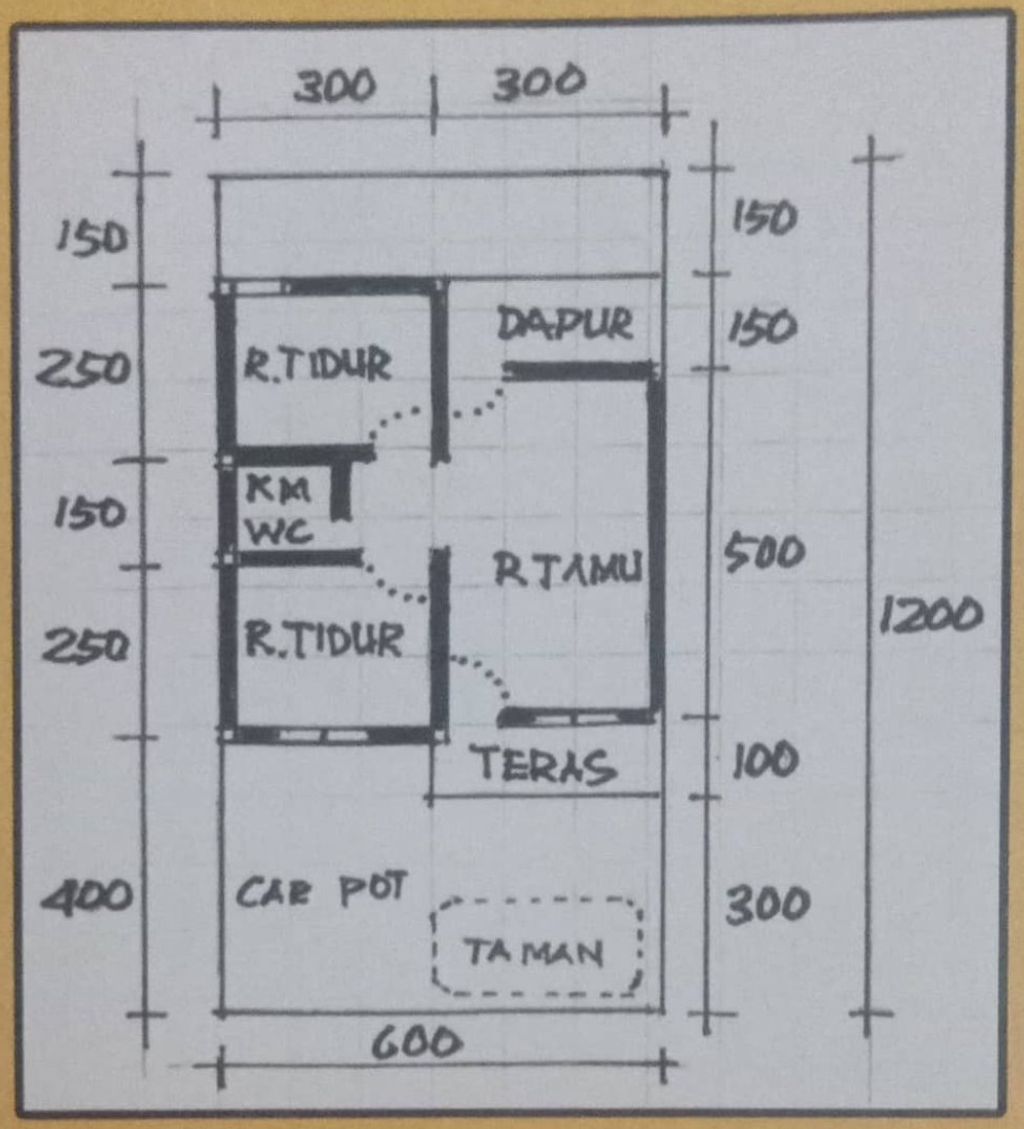 foto denah rumah tipe 38/72 perumahan PURI ASRI