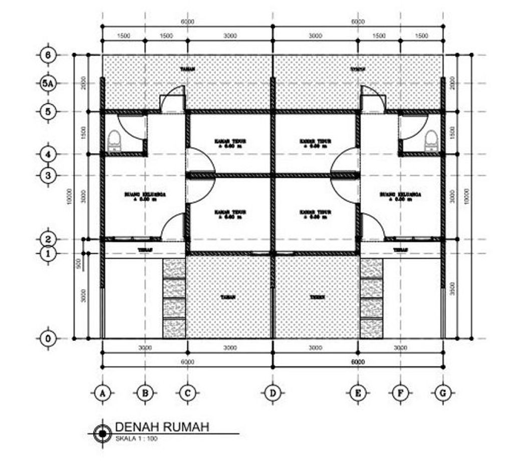 foto denah rumah tipe T.30 KPR Tapera 185 perumahan BINTANG SUKASARI RESIDENCE