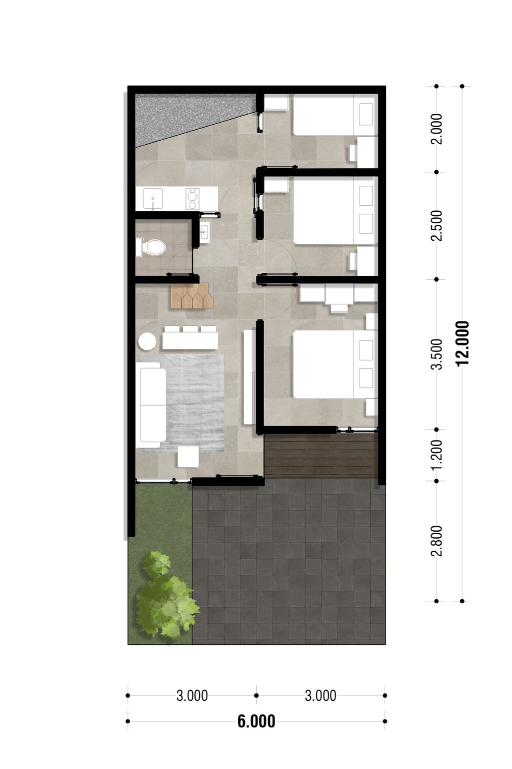 foto denah rumah tipe MONIA 599 perumahan MUTIARA GADING CITY CLUSTER MONACO & PARIS