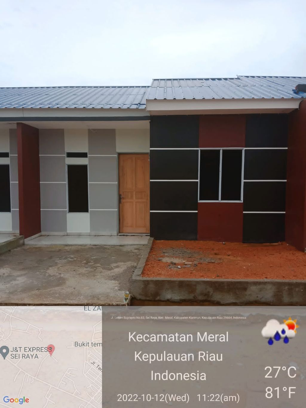 foto tampak rumah tipe 36/72 perumahan SRAYA RESIDENCE