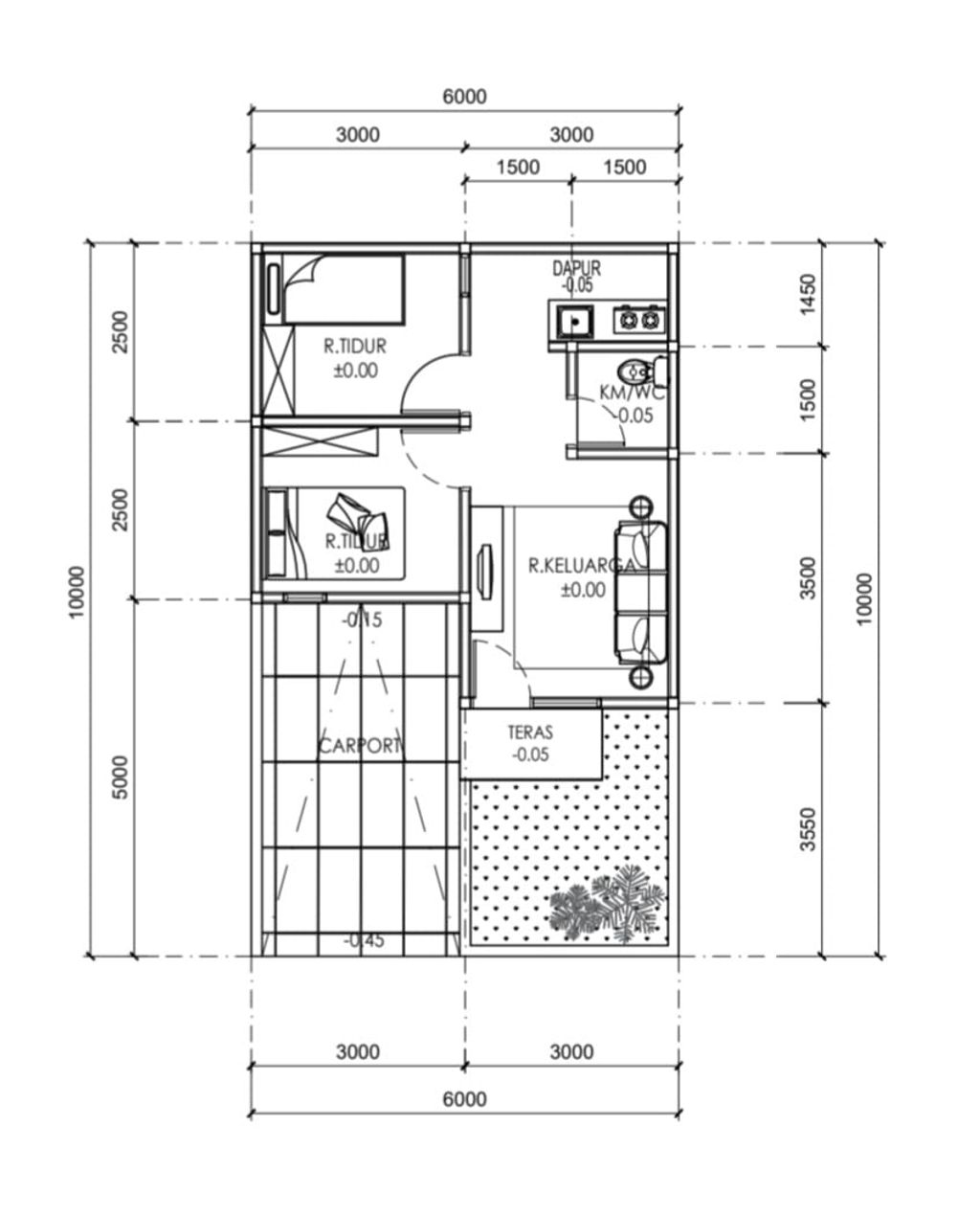 foto denah rumah tipe 36 perumahan RANTAU INDAH RESIDENCE CITY