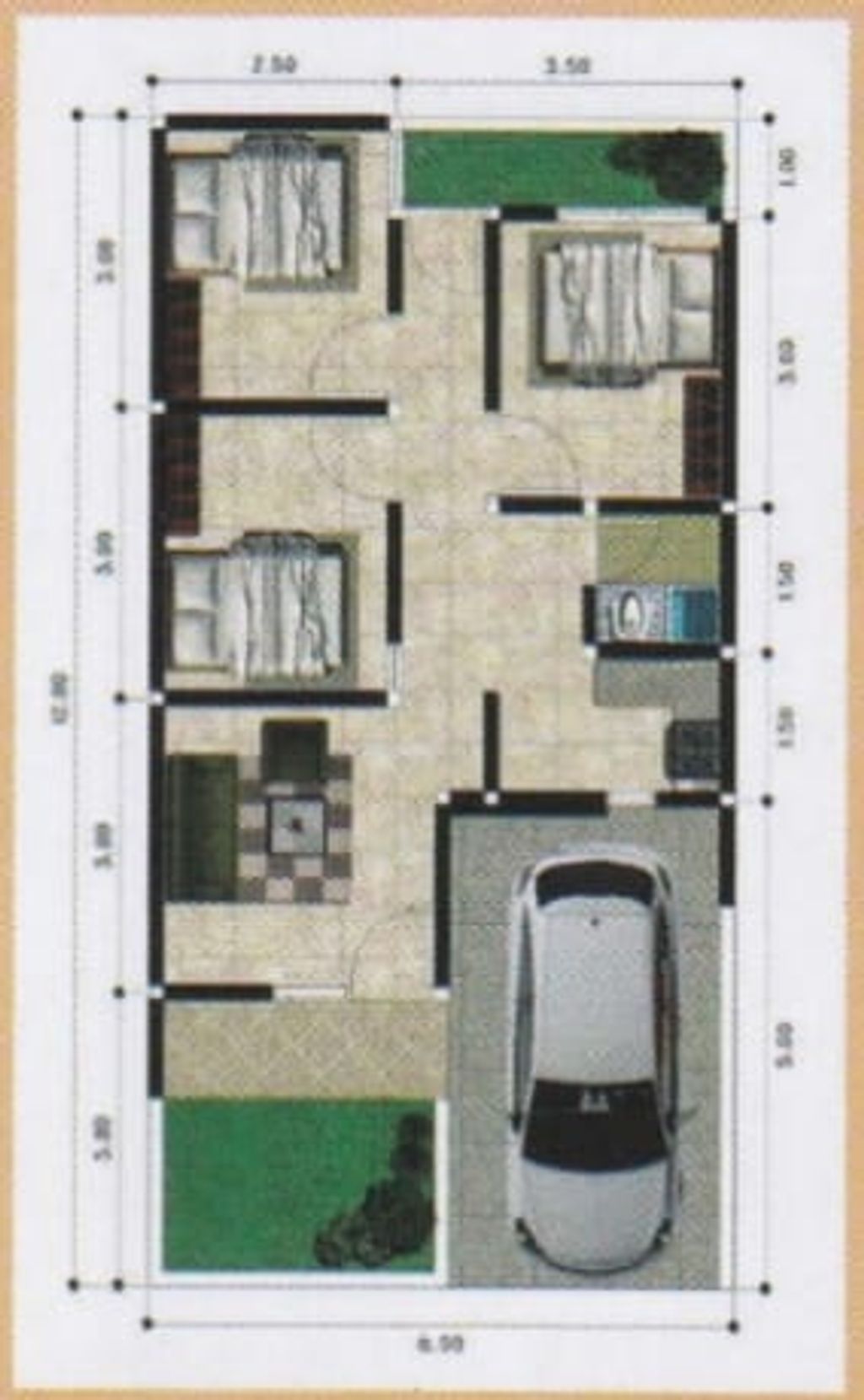 foto denah rumah tipe 45 perumahan RANTAU INDAH RESIDENCE CITY