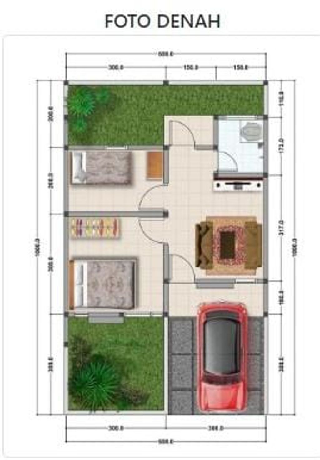 foto denah rumah tipe MAWAR 2024 perumahan GRIYA ADIKA NARAMA EXT