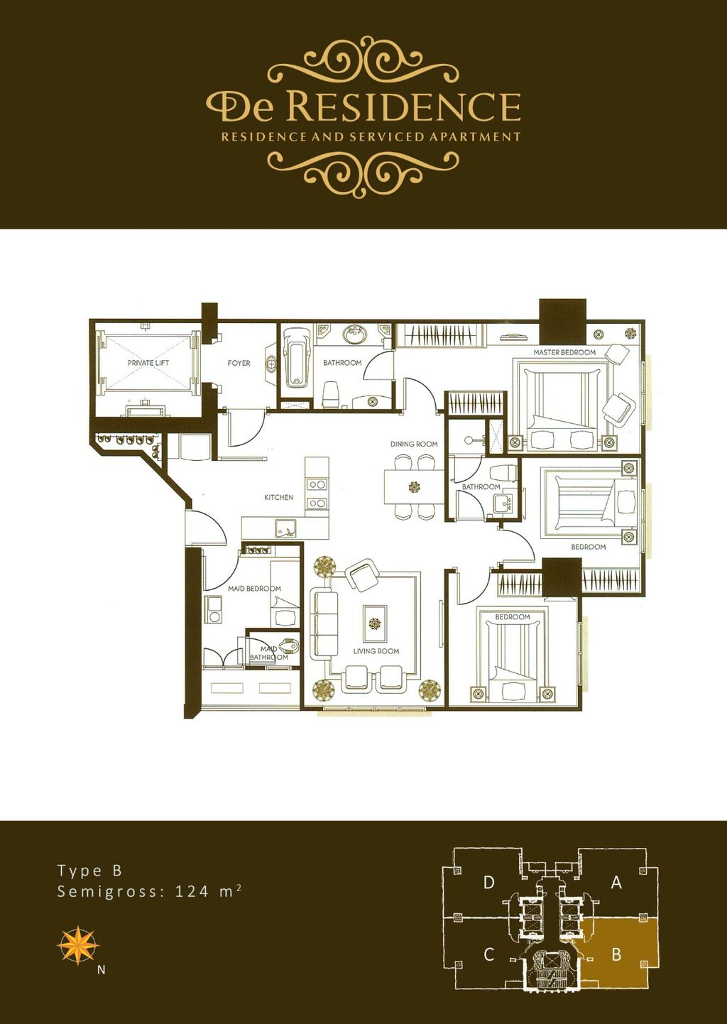 foto denah rumah tipe 3 BR ++ B perumahan WATERPLACE RESIDENCE