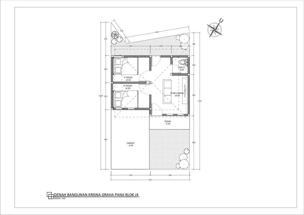 foto denah rumah tipe 30/70 SF (HARGA TH 2024) perumahan KRISNA GRAHA PANJI TAHAP 2